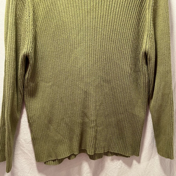 Olive Green, Ribbed Texture, One Button Cardigan by Avenue in 26/28 - Picture 12 of 14
